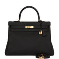 Hermes Kelly Retourne 35 Black Togo Gold Hardware