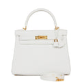 Hermes Kelly Retourne 28 White Clemence Gold Hardware Payment 1 of 2