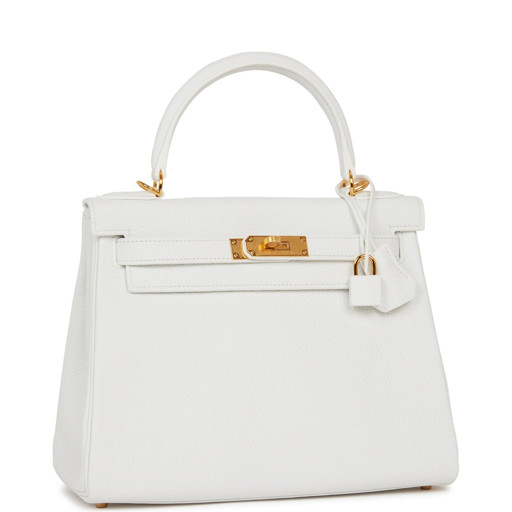 Hermes Kelly Retourne 28 White Clemence Gold Hardware Payment 2 of 2
