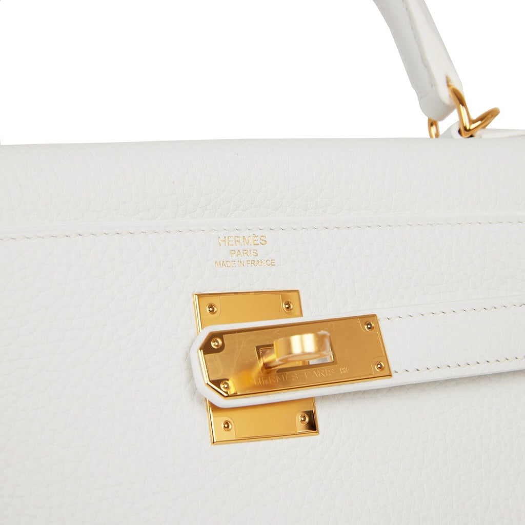 Hermes Kelly Retourne 28 White Clemence Gold Hardware Payment 1 of 2