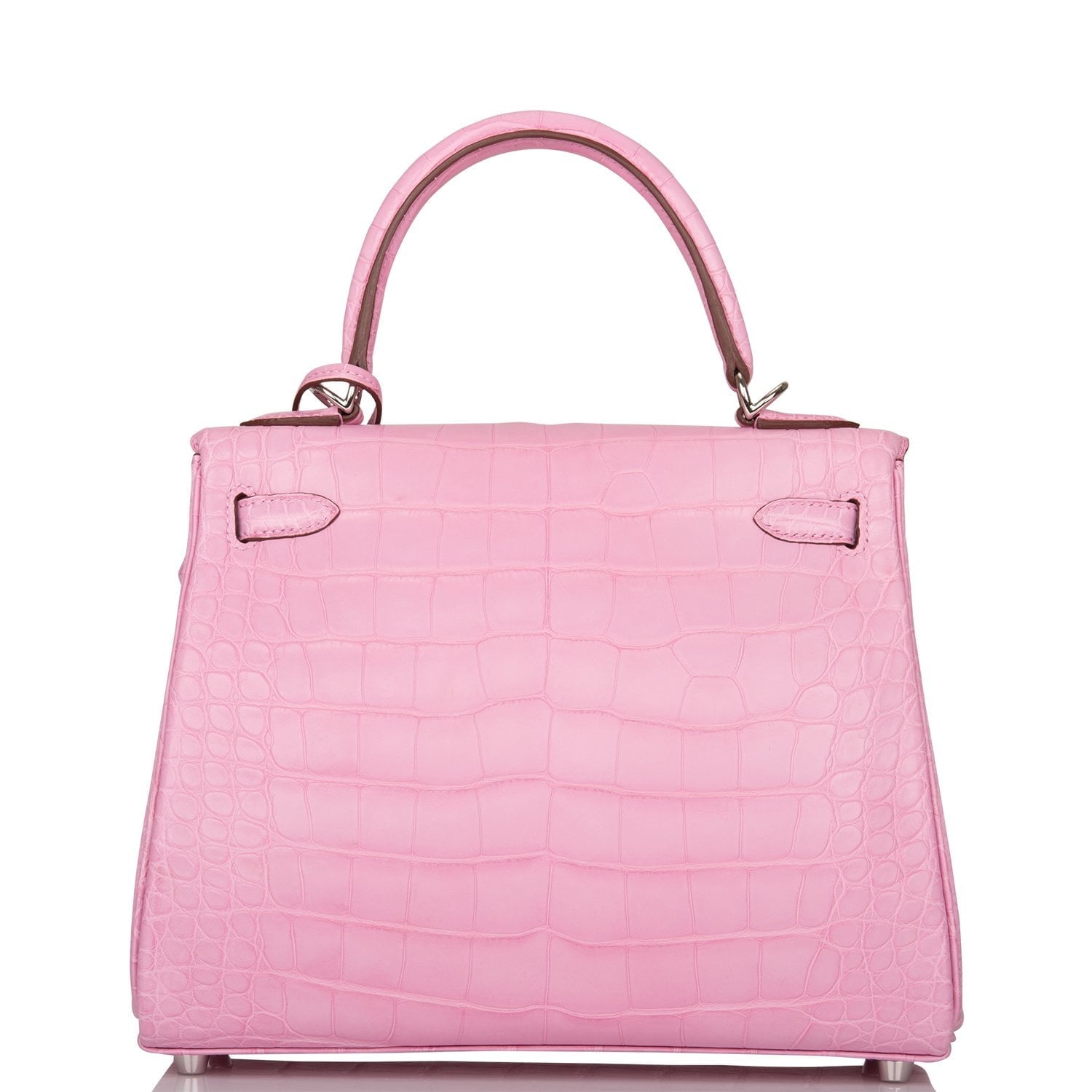 Hermes Kelly Retourne 25 Bubblegum 5P Matte Alligator Palladium Hardware