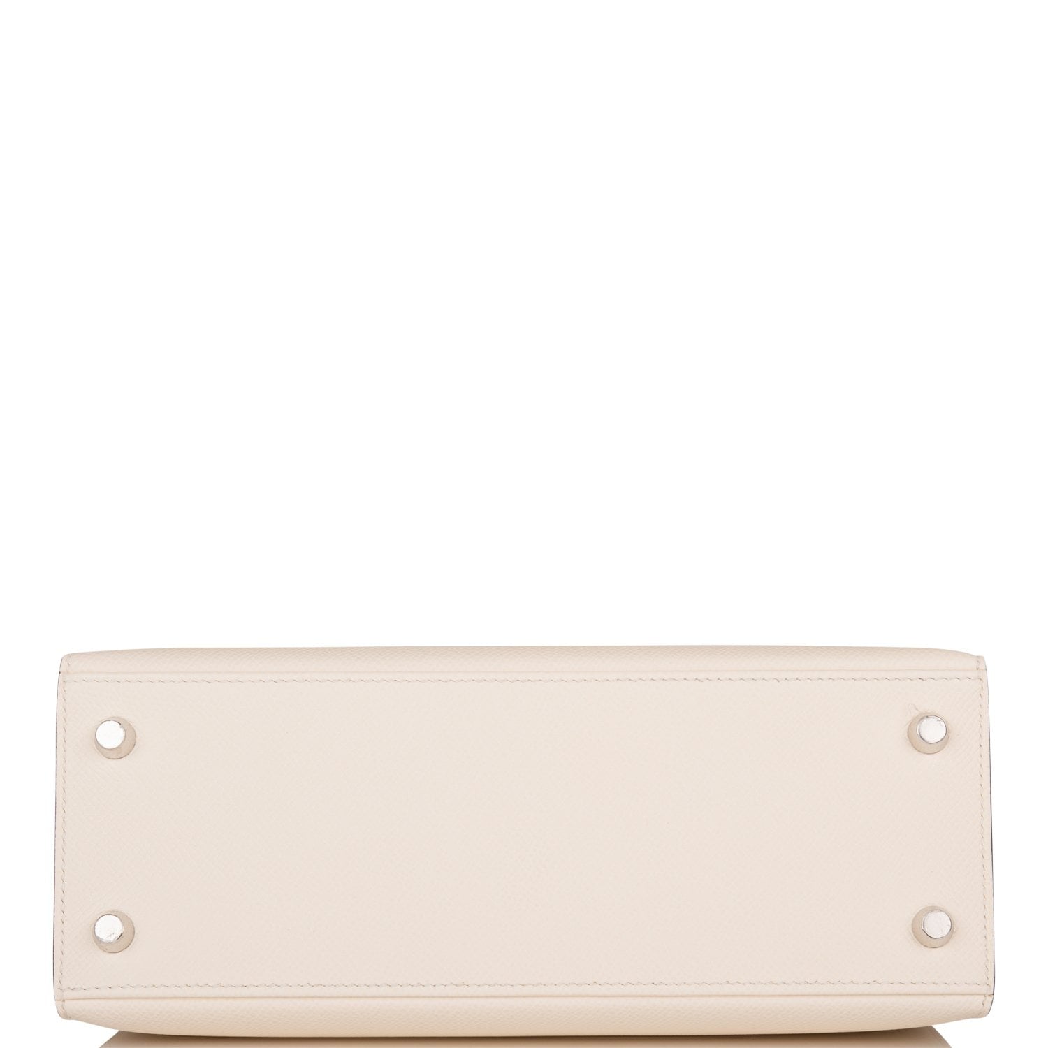 Hermes Kelly Sellier 25 Tri-Color Nata, Jaune Poussin and Sesame Epsom Palladium Hardware
