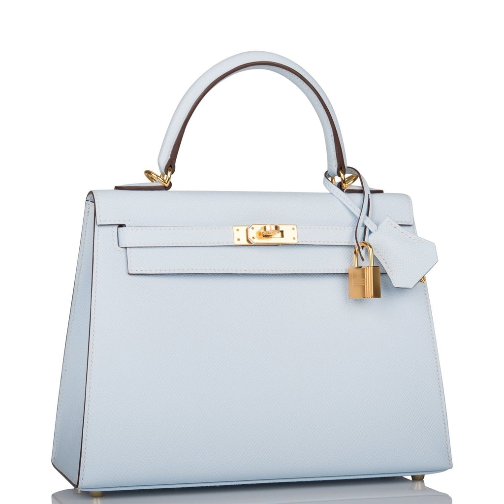 Hermes Bleu Brume Epsom Sellier Kelly 25cm Gold Hardware