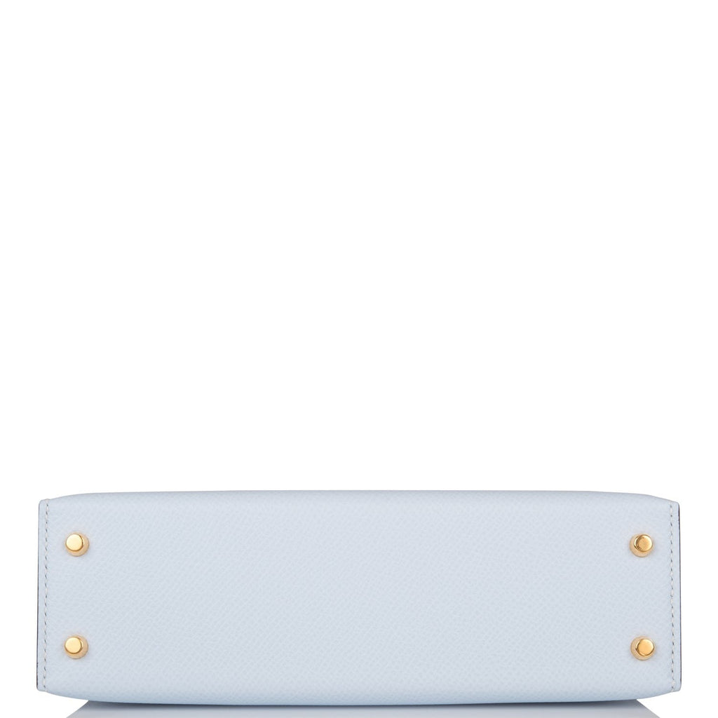 Hermes Kelly Sellier 20 Bleu Brume Epsom Gold Hardware