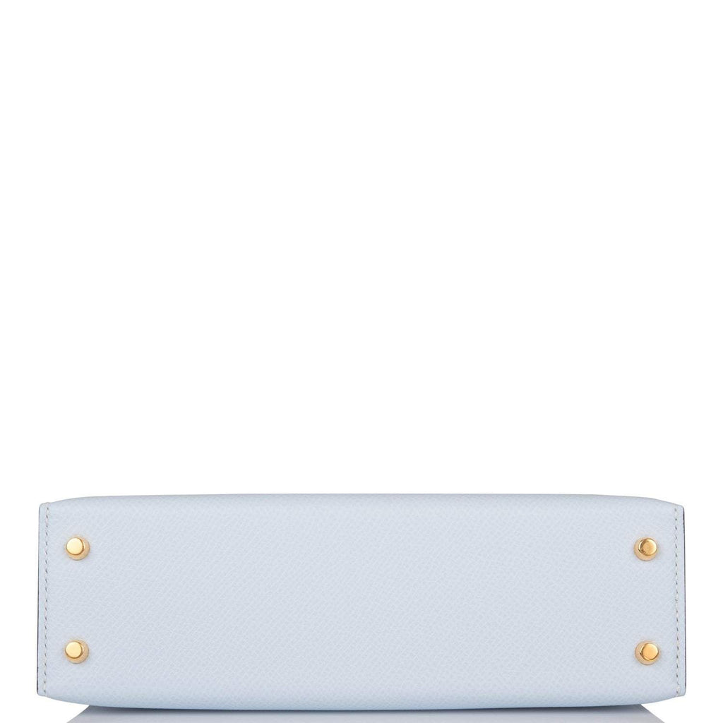 Hermes Kelly Sellier 20 Bleu Brume Epsom Gold Hardware