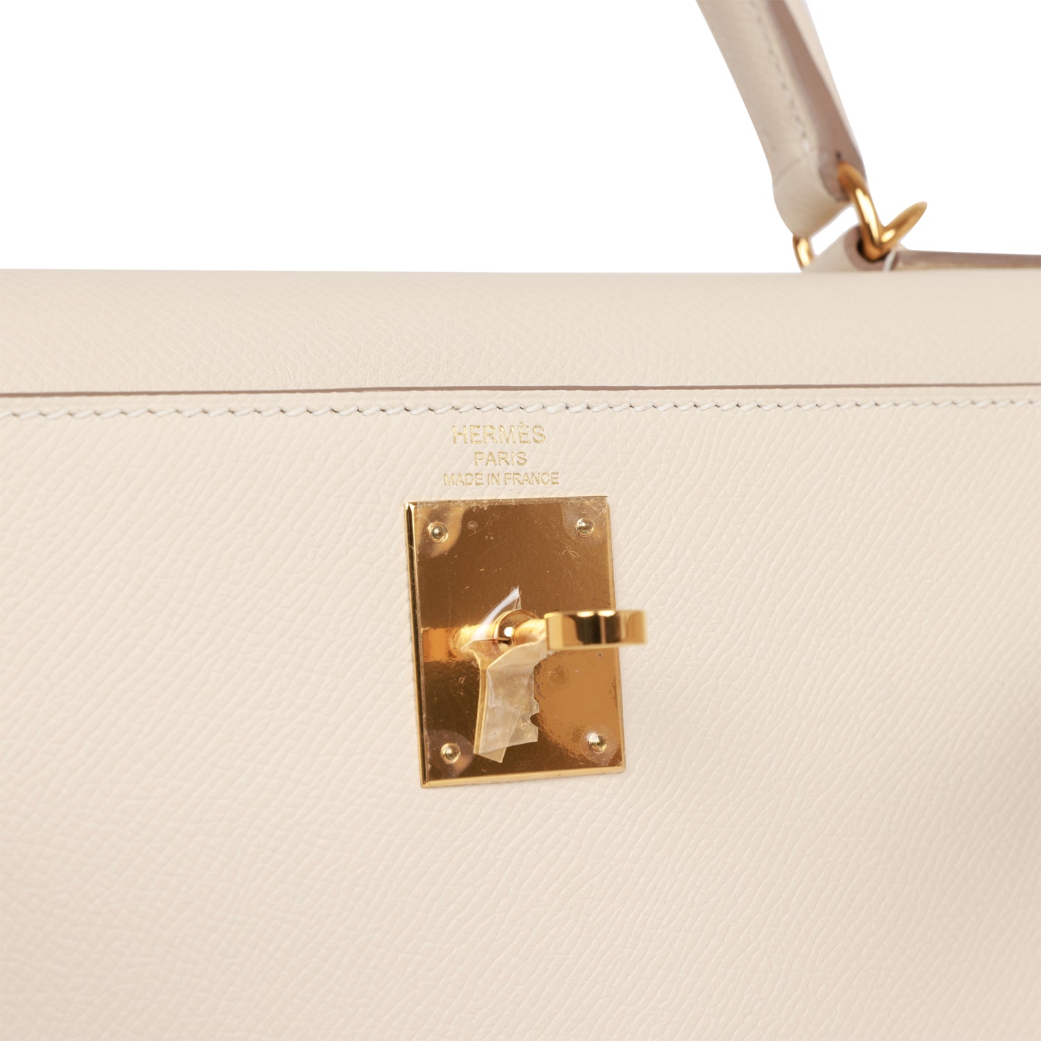 Pre-owned Hermes Kelly Sellier 28 Craie Epsom Gold Hardware