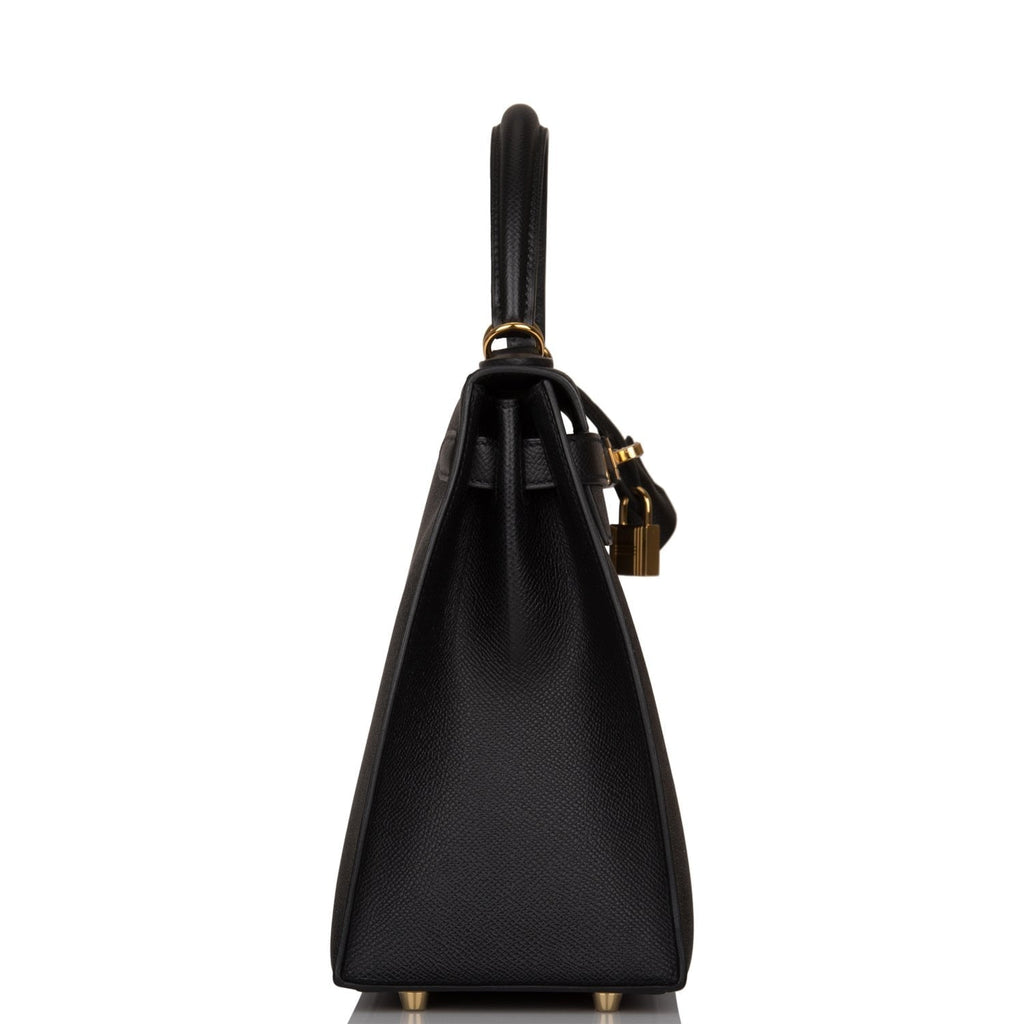 Hermes Black Epsom Sellier Kelly 28cm Gold Hardware