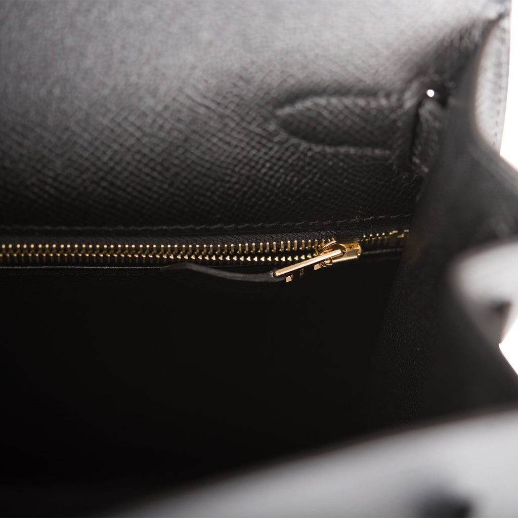 Hermes Black Epsom Sellier Kelly 28cm Gold Hardware