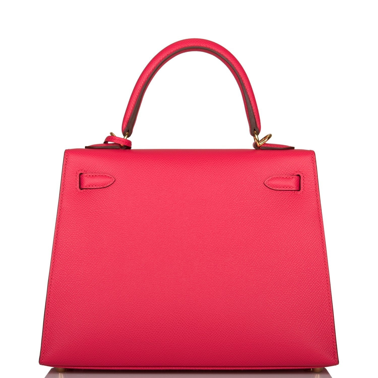 Hermes Rose Extreme Epsom Sellier Kelly 25cm Gold Hardware