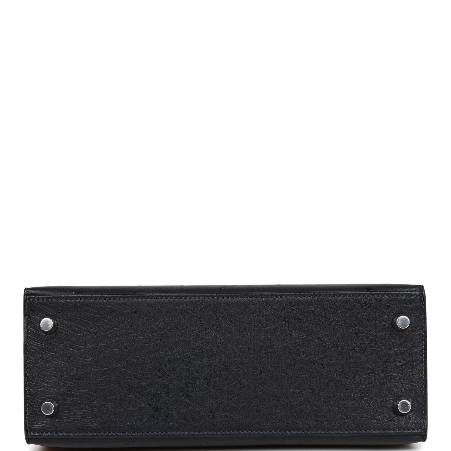 Hermes Kelly Sellier 25 Caban Ostrich Palladium Hardware