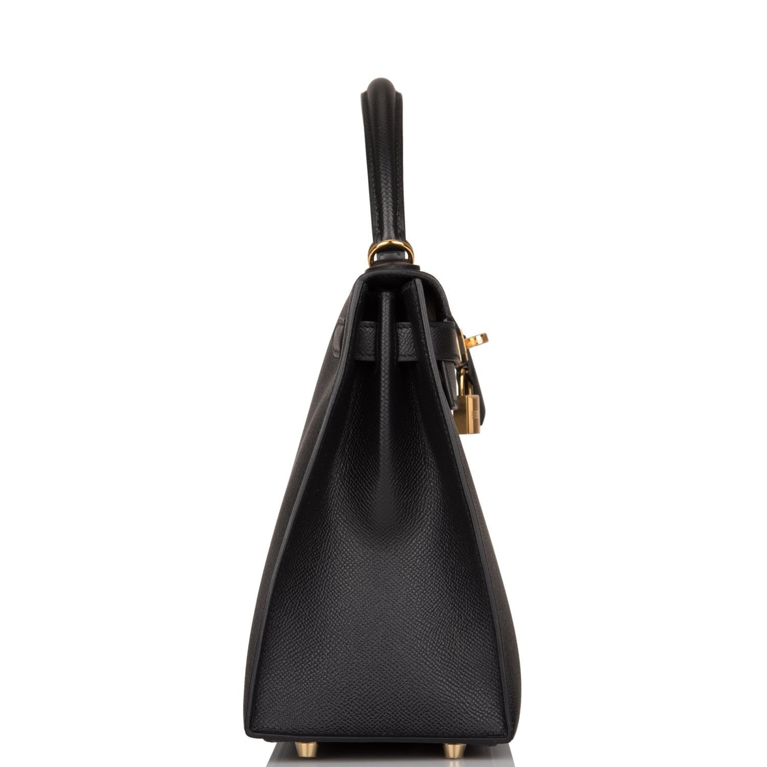 Hermes Kelly Sellier 28 Black Epsom Gold Hardware