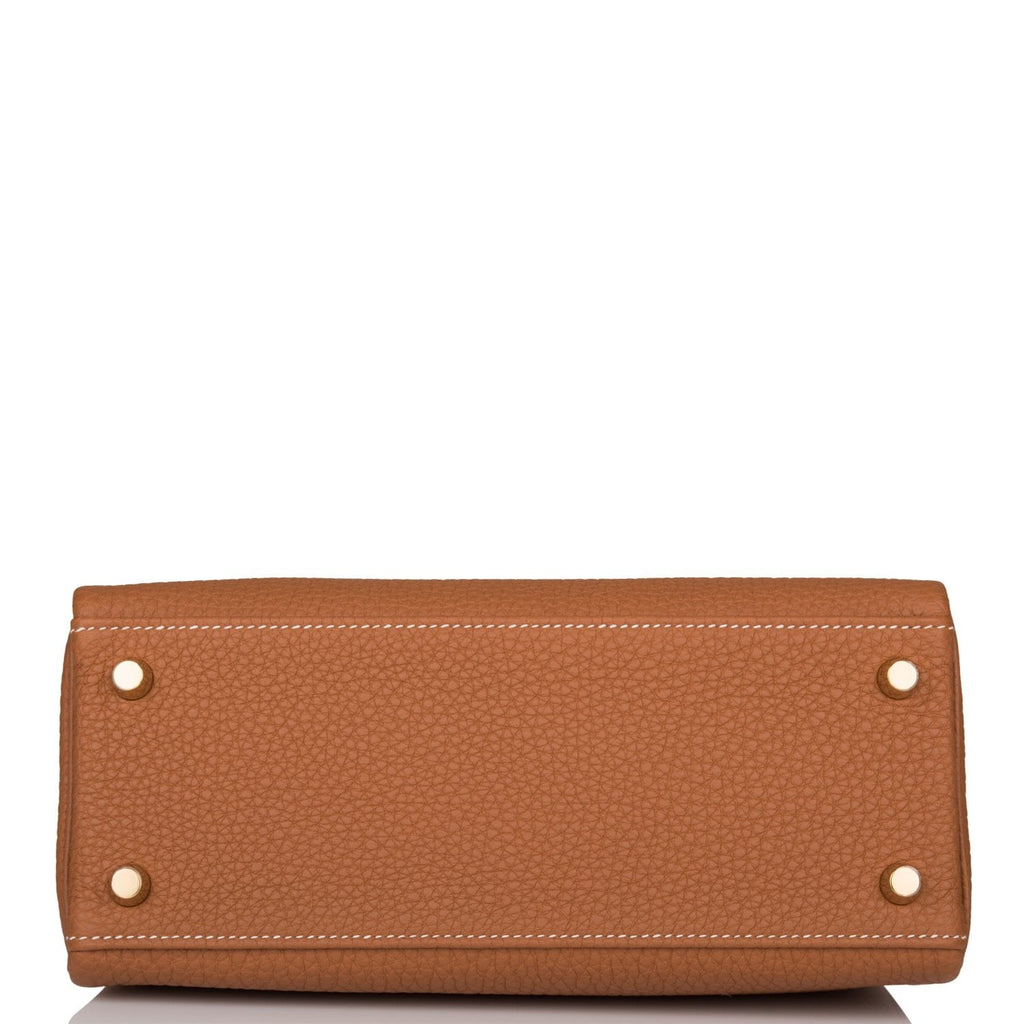 Hermes Gold Togo Retourne Kelly 25cm Gold Hardware