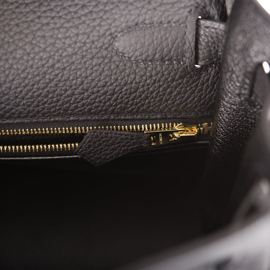 Hermes Kelly Retourne 28 Black Togo Gold Hardware
