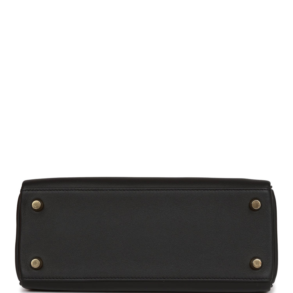 Hermes Kelly Retourne 25 Black Swift Gold Hardware