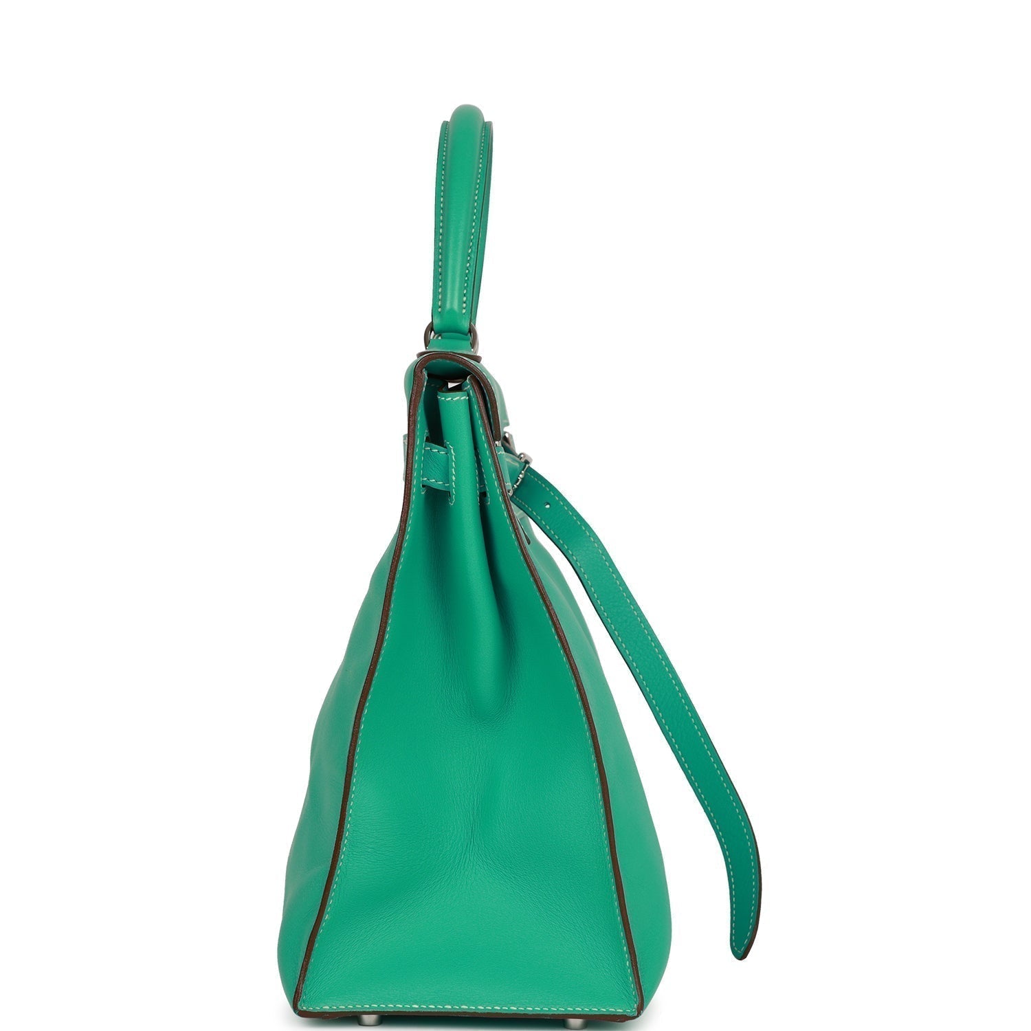 Hermes Kelly Flat 35 Lagoon Swift Palladium Hardware