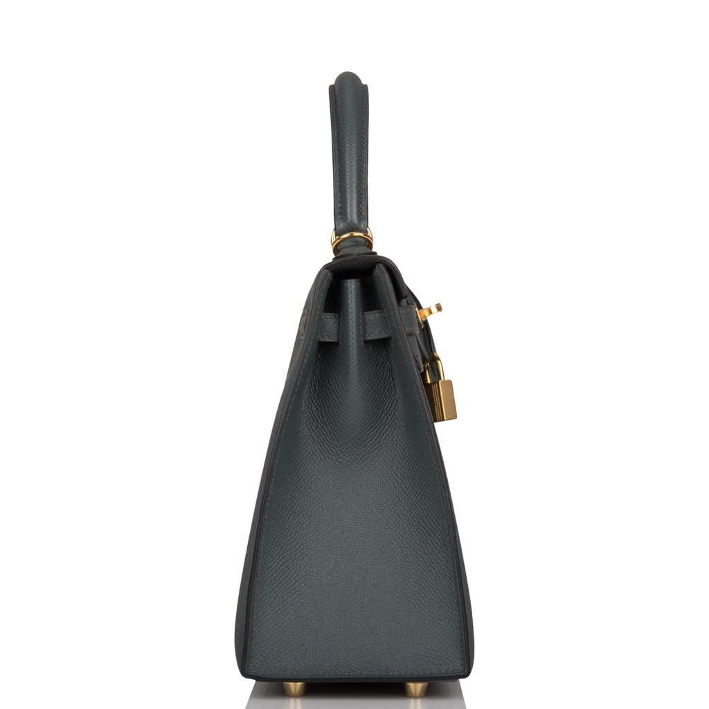 Hermes Sellier Kelly 25 Bleu Orage Epsom Gold Hardware