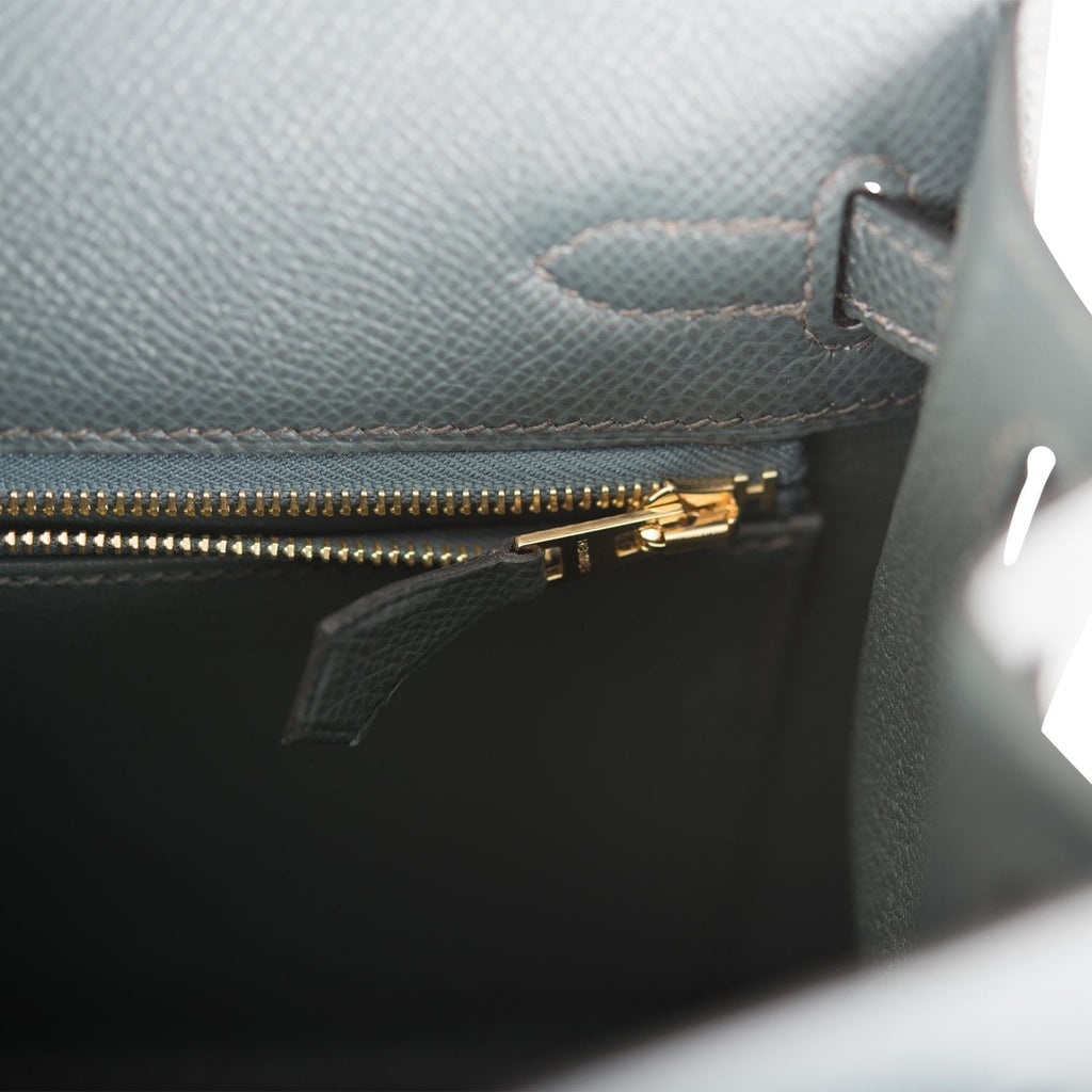 Hermes Sellier Kelly 25 Bleu Orage Epsom Gold Hardware