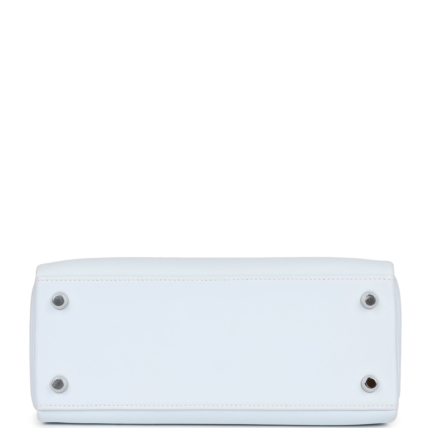 Pre-owned Hermes Kelly Retourne 25 Bleu Brume Swift Palladium Hardware