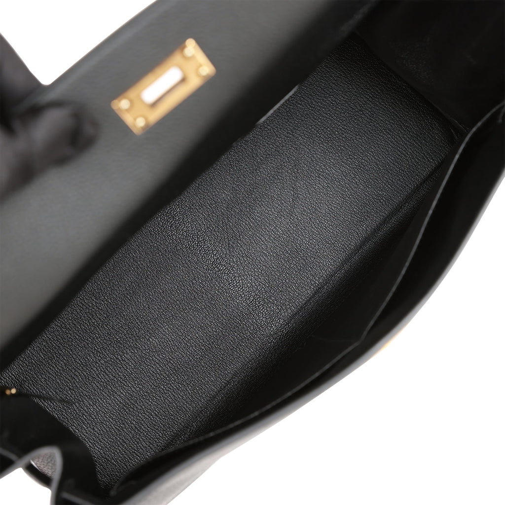 Hermes Kelly Retourne 35 Black Togo Gold Hardware