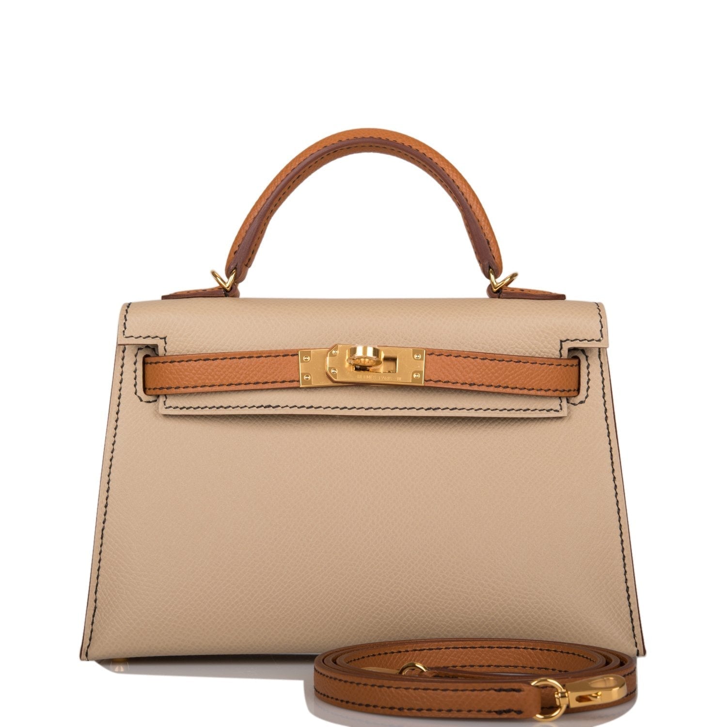 Hermes Special Order (HSS) Kelly Sellier 20 Trench and Gold Epsom Gold Hardware