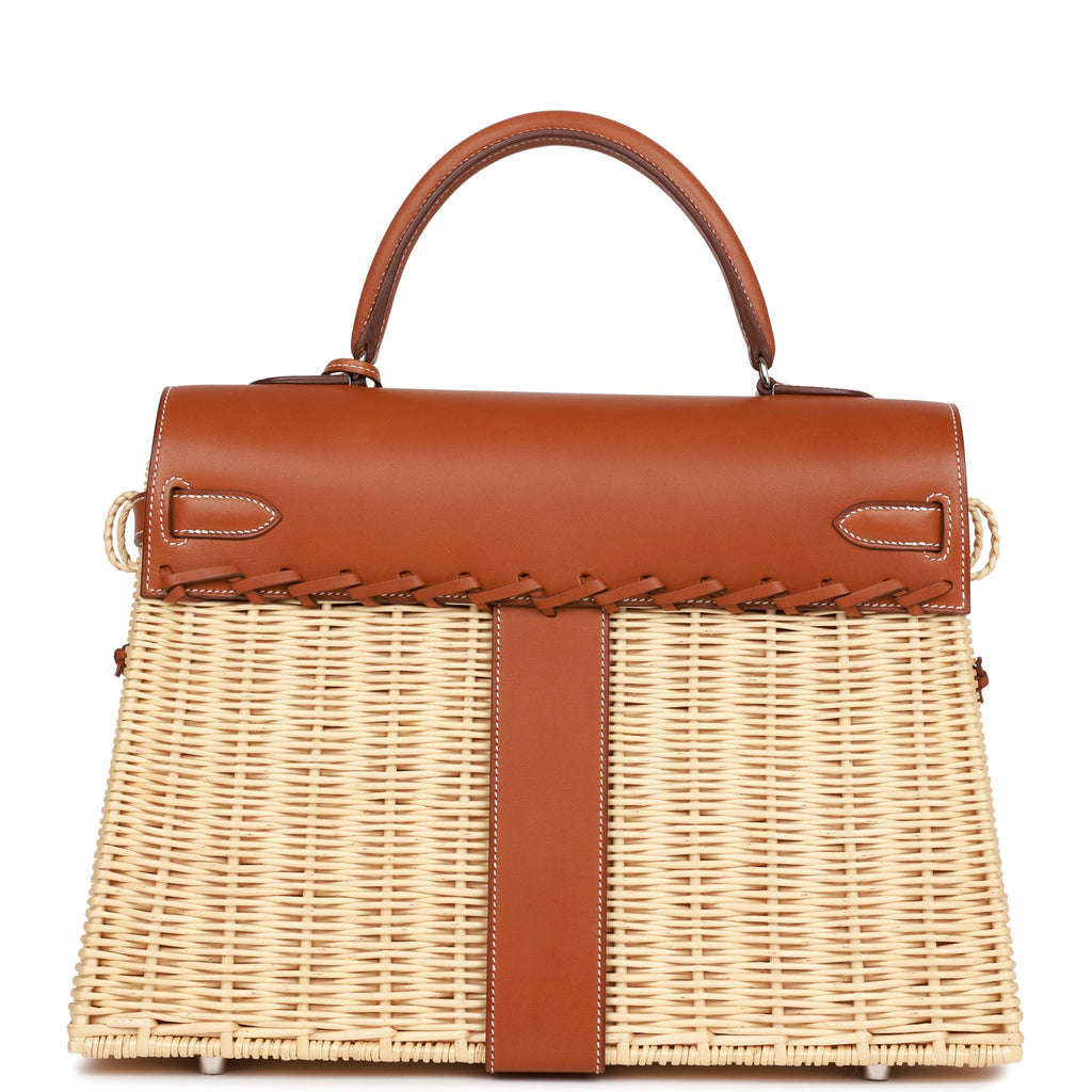 Hermes Picnic Kelly 35 Fauve Barenia Palladium Hardware