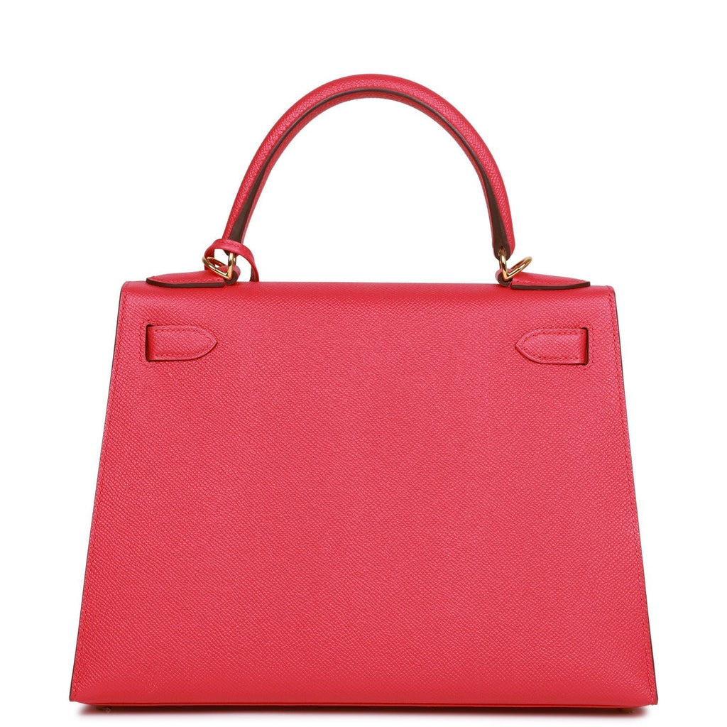 Hermes Kelly Sellier 28 Rose Extreme Epsom Gold Hardware