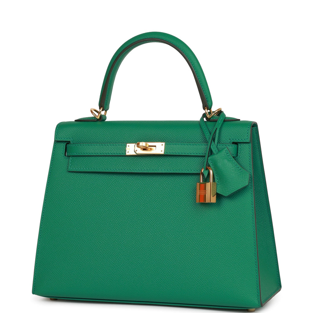 Hermes Kelly Sellier 25 Vert Vertigo Epsom Gold Hardware