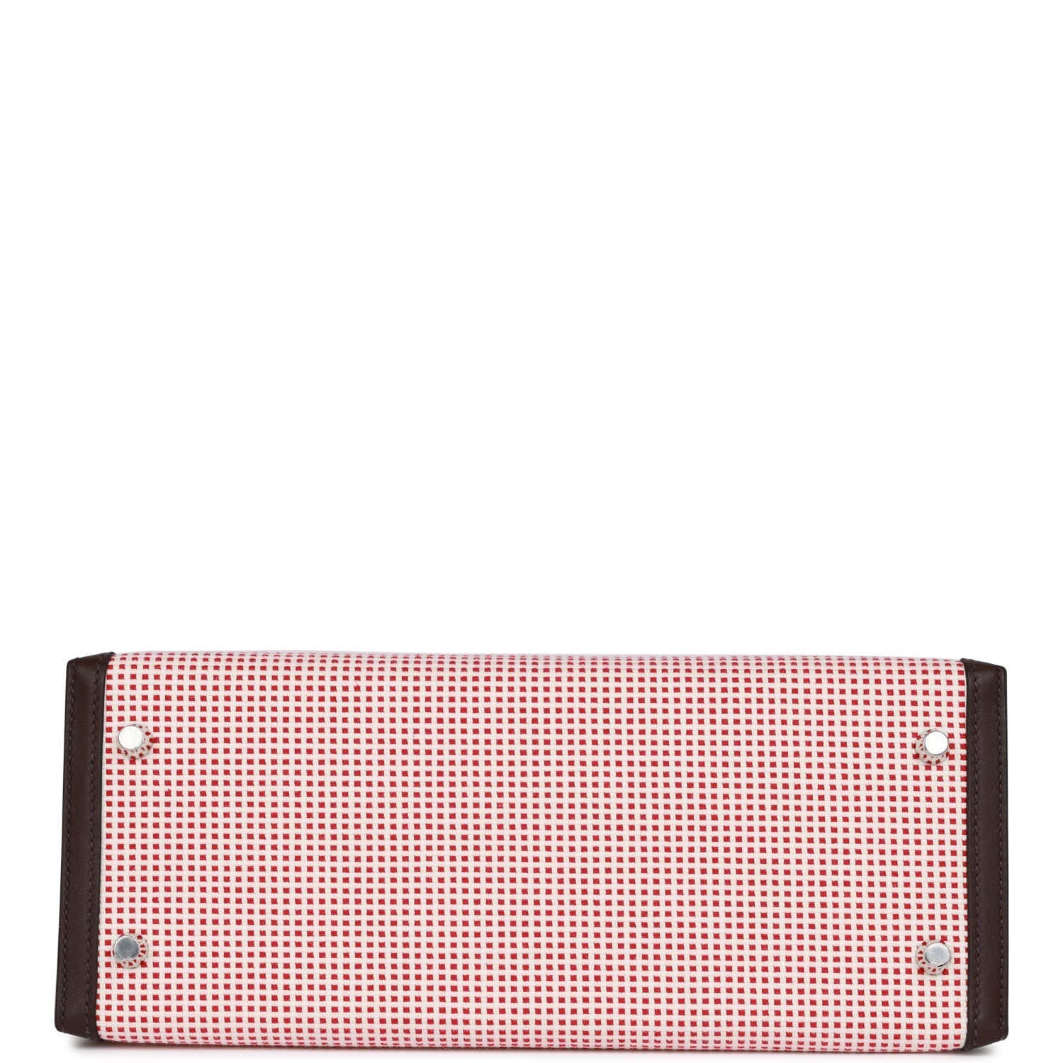 Hermes Quadrille Kelly Sellier 28 Rouge Sellier Toile and Swift Palladium Hardware