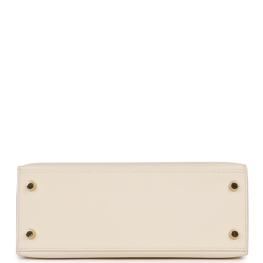 Hermes Kelly Sellier 25 Craie Epsom Gold Hardware