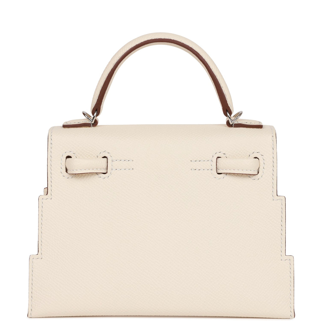 Hermes "Quelle Idolle" Picto Kelly Doll Nata Epsom Palladium Hardware