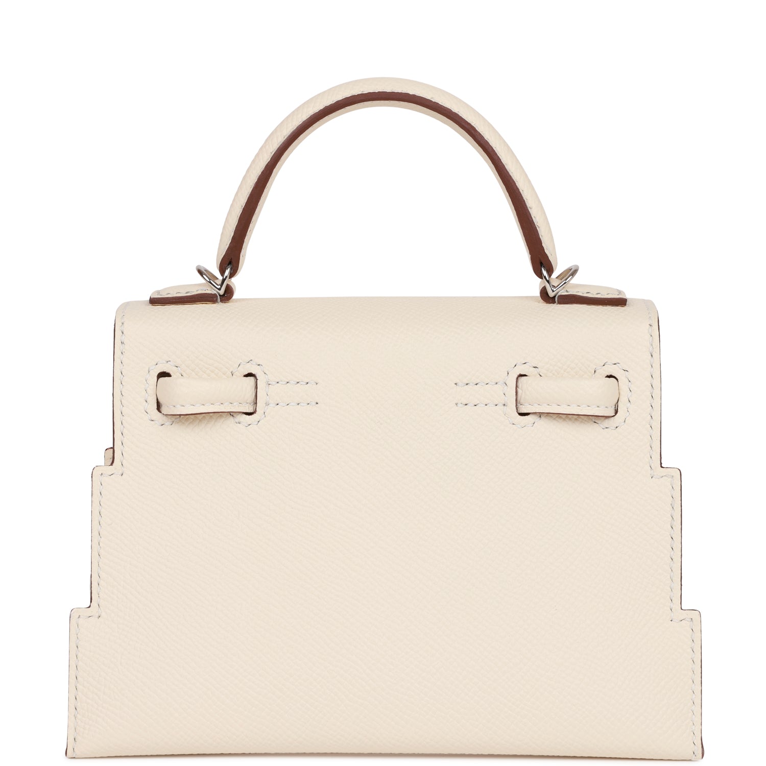 Hermes "Quelle Idolle" Picto Kelly Doll Nata Epsom Palladium Hardware