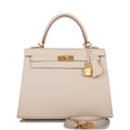 Hermes Kelly Sellier 25 Craie Epsom Gold Hardware