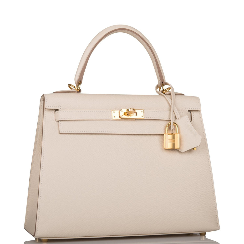 Hermes Kelly Sellier 25 Craie Epsom Gold Hardware