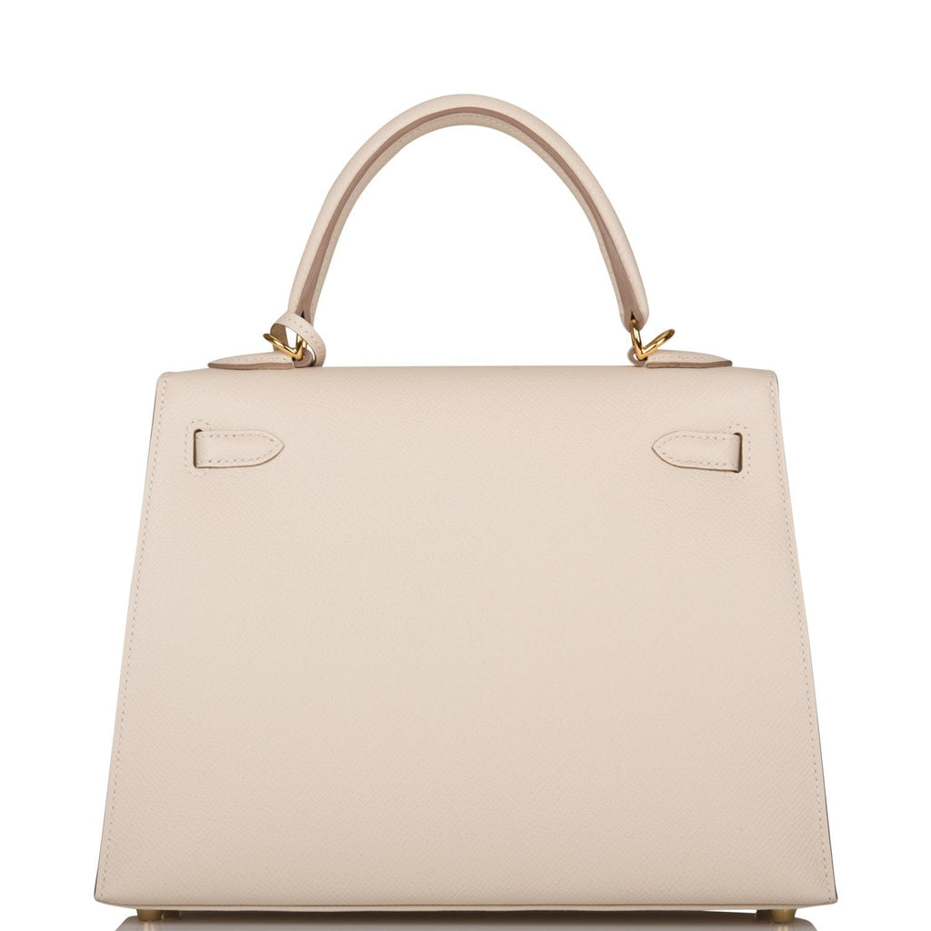 Hermes Kelly Sellier 25 Craie Epsom Gold Hardware