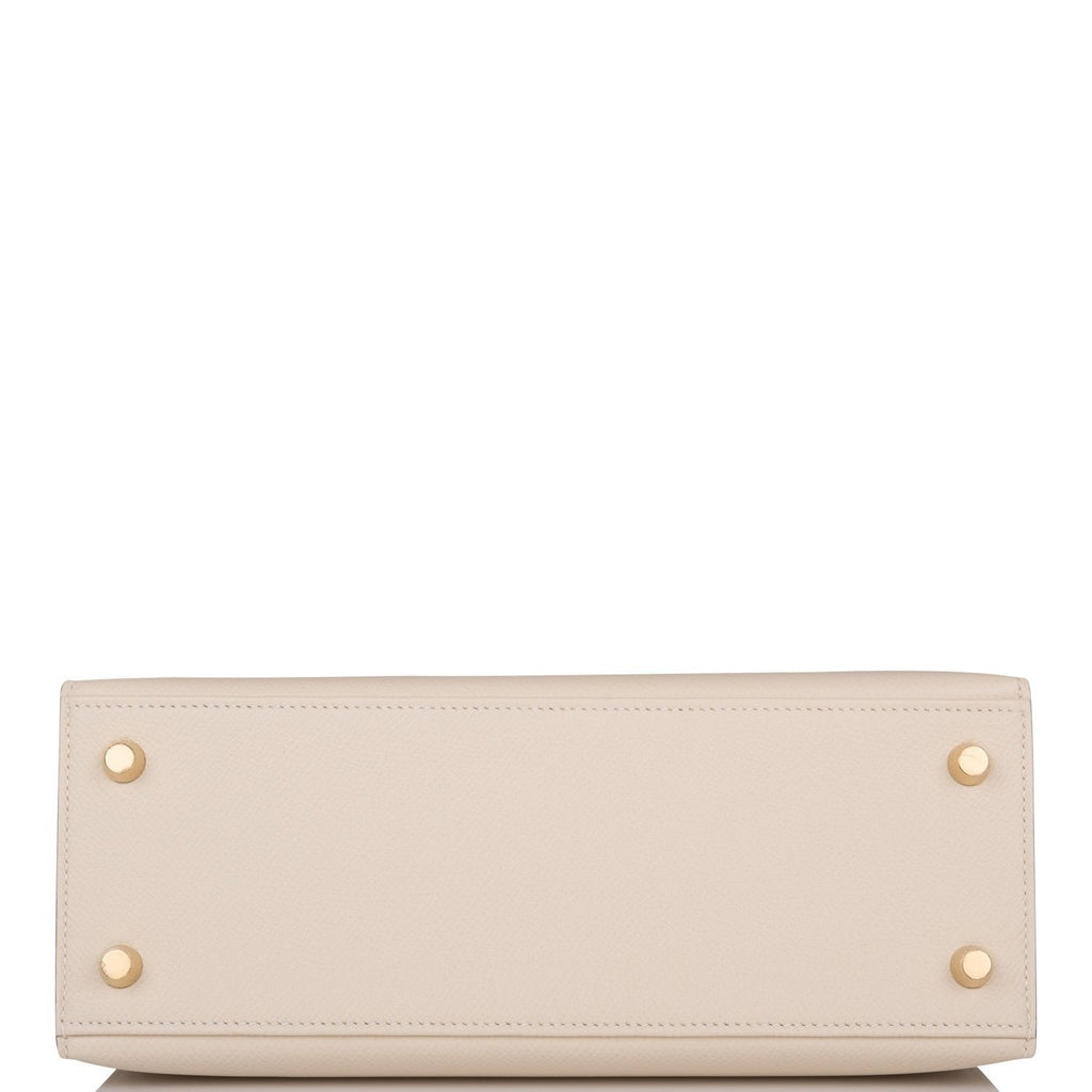 Hermes Kelly Sellier 25 Craie Epsom Gold Hardware