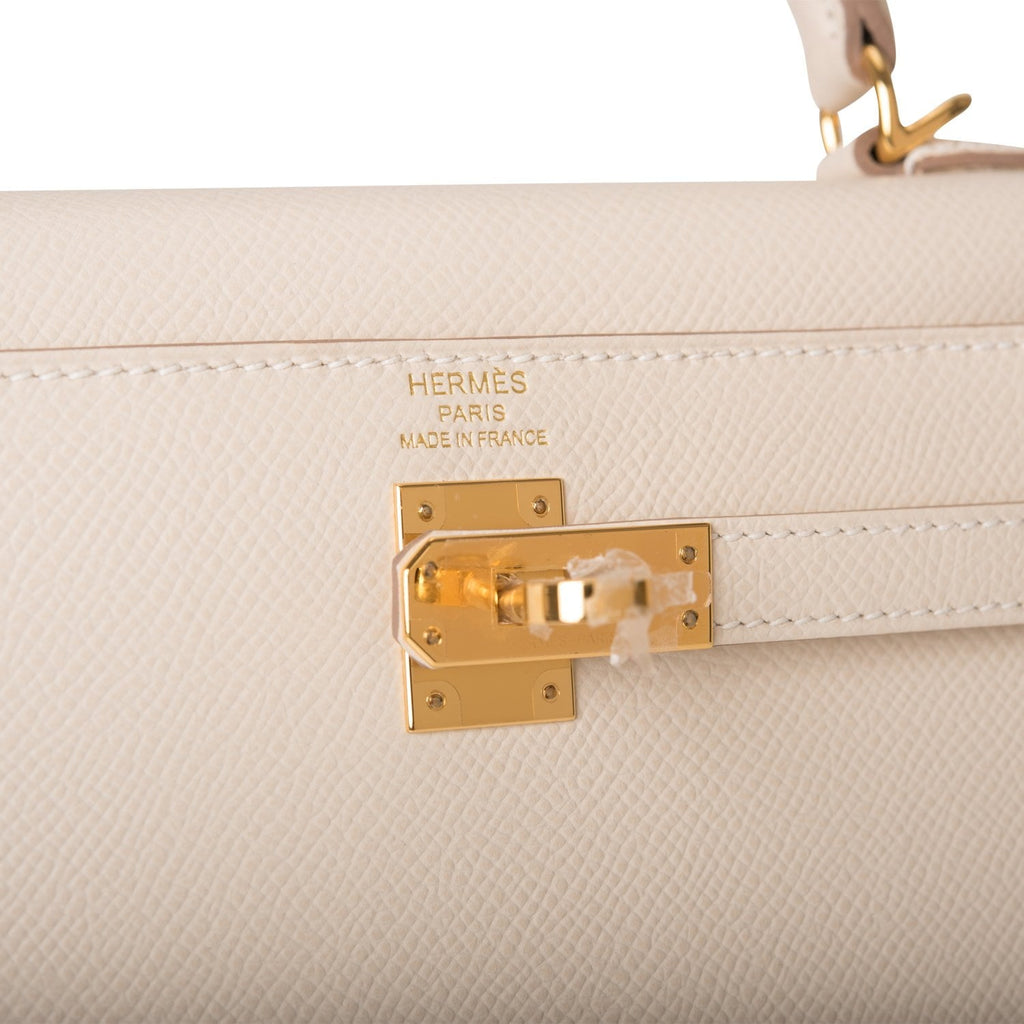 Hermes Kelly Sellier 25 Craie Epsom Gold Hardware