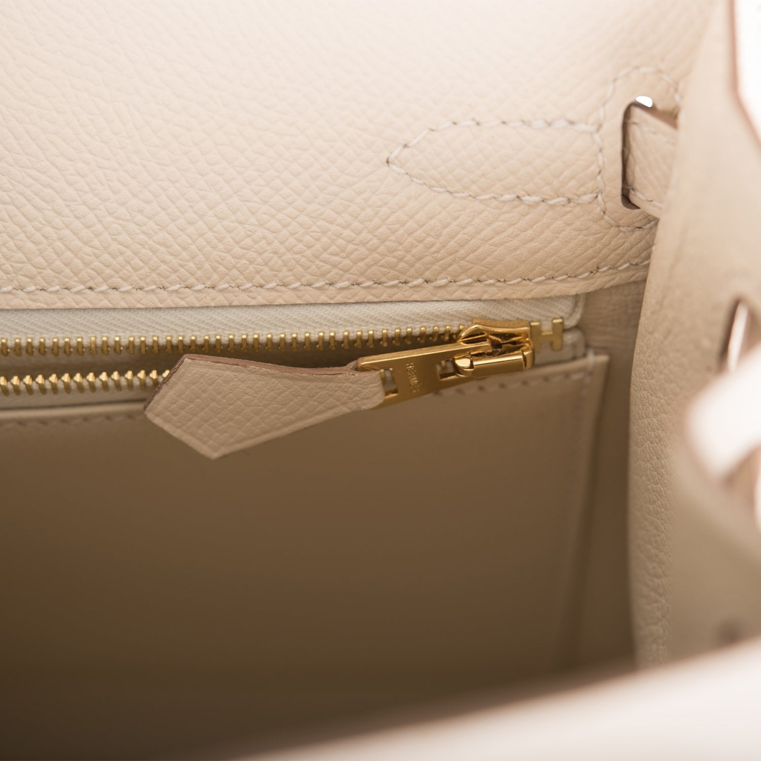 Hermes Kelly Sellier 25 Craie Epsom Gold Hardware