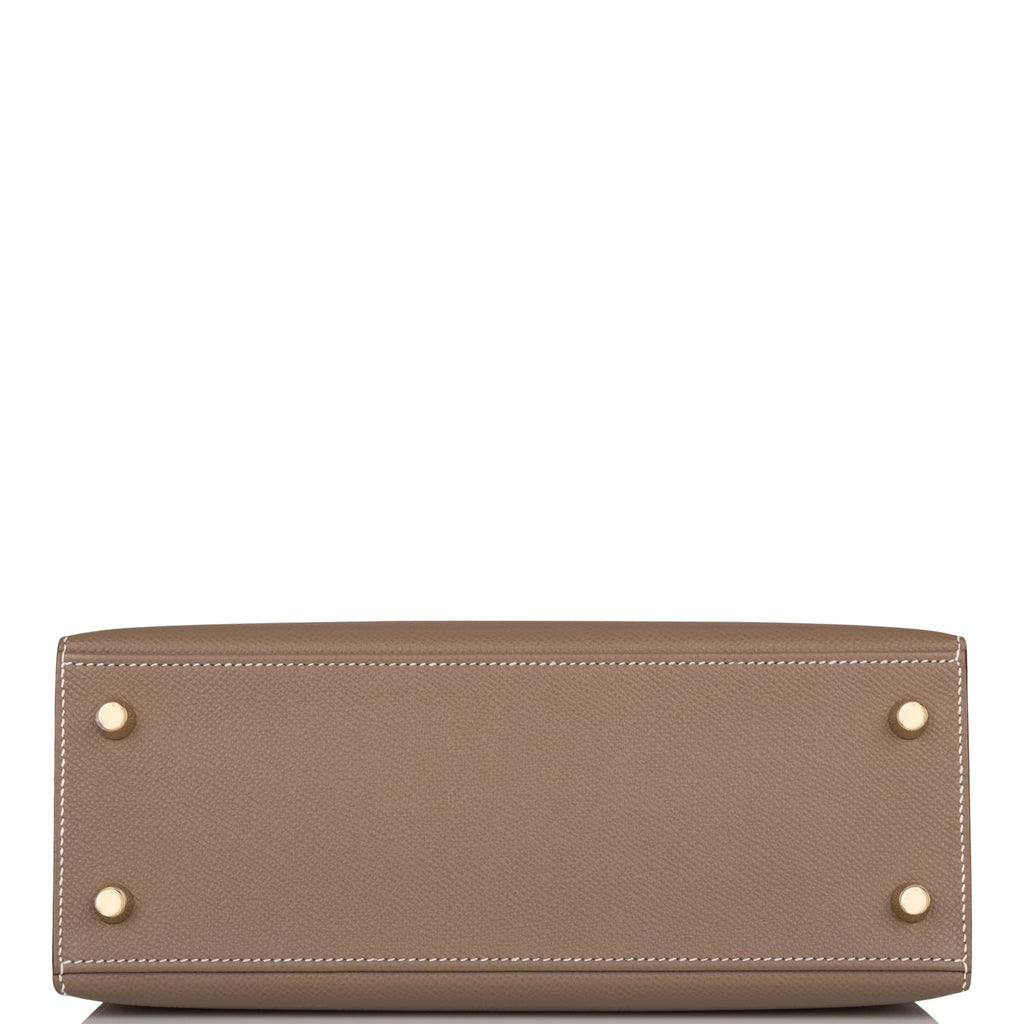 Hermes Kelly Sellier 25 Etoupe Epsom Gold Hardware