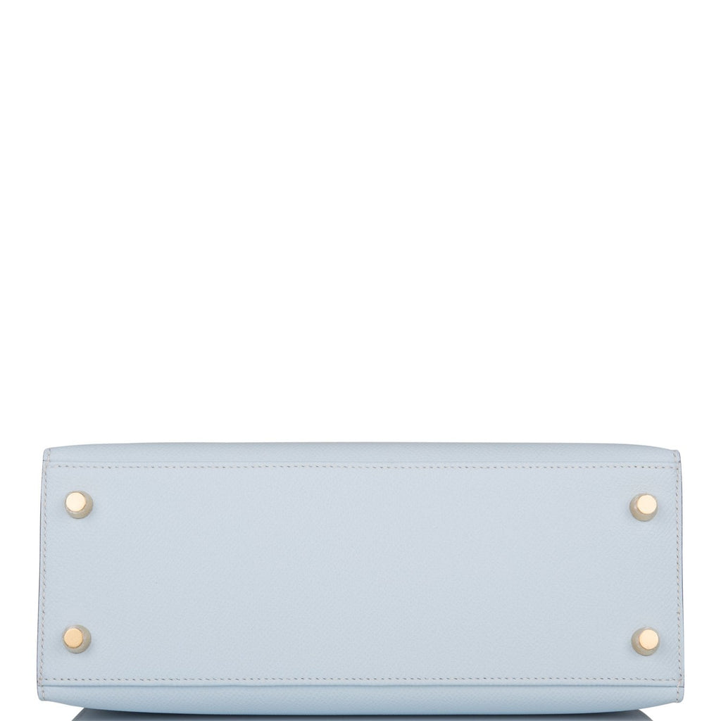Hermes Kelly Sellier 25 Bleu Brume Epsom Gold Hardware