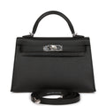 Hermes Kelly Sellier 20 Black Epsom Palladium Hardware