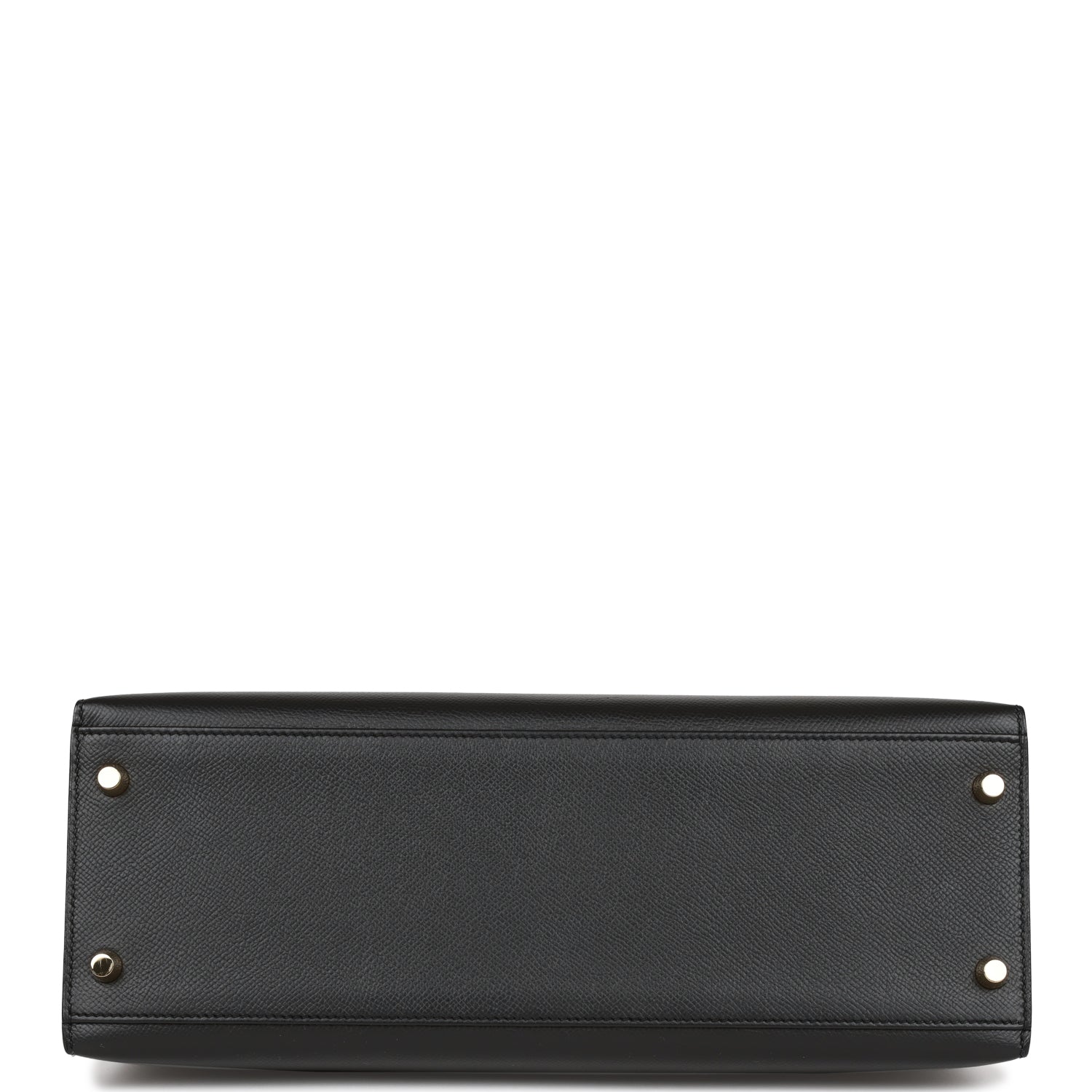 Pre-owned Hermes Kelly Sellier 32 Black Epsom Gold Hardware