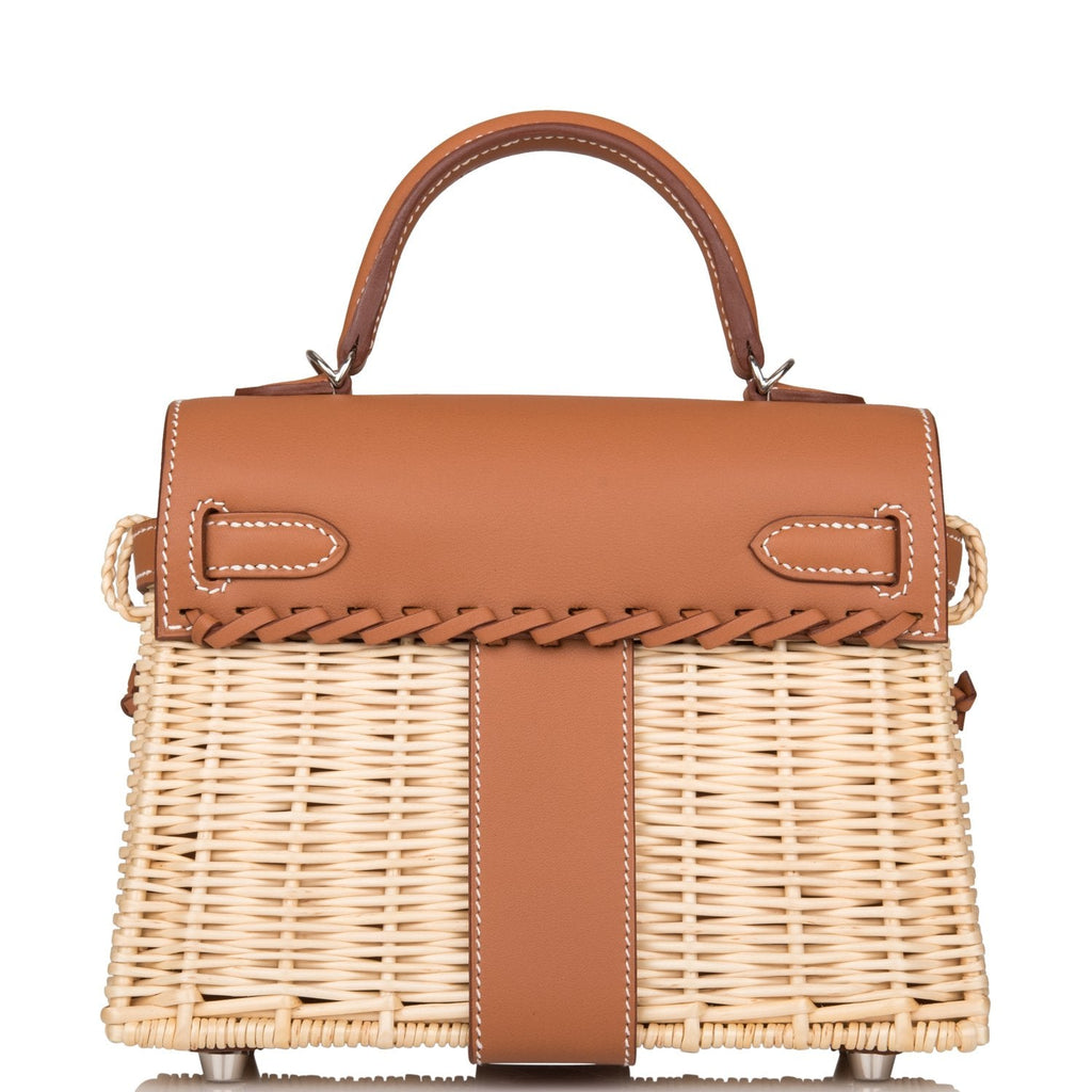 Hermes Mini Picnic Kelly 20 Gold Swift Palladium Hardware
