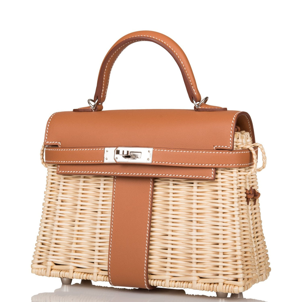 Hermes Mini Picnic Kelly 20 Gold Swift Palladium Hardware
