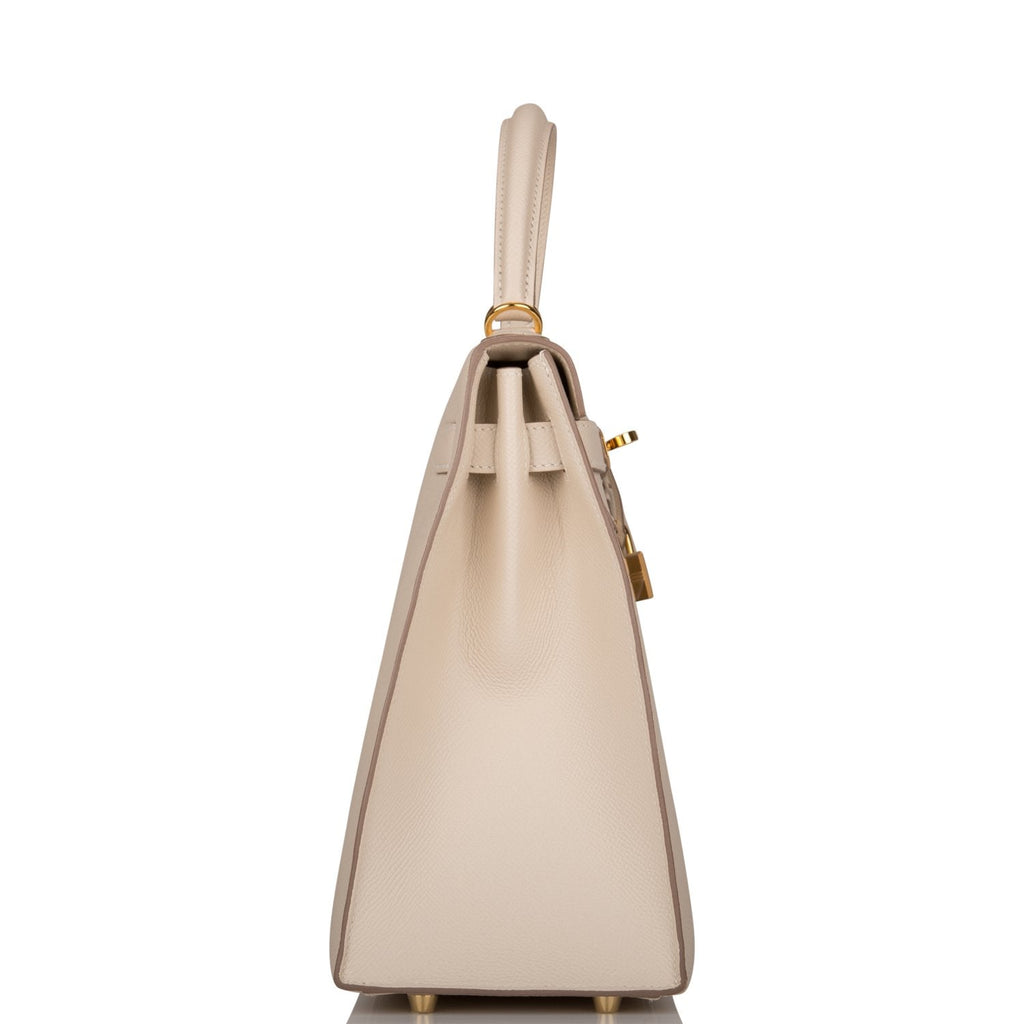 Hermes Kelly Sellier 32 Craie Epsom Gold Hardware