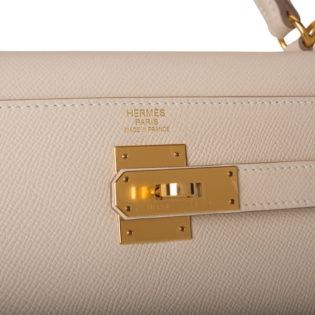 Hermes Kelly Sellier 32 Craie Epsom Gold Hardware