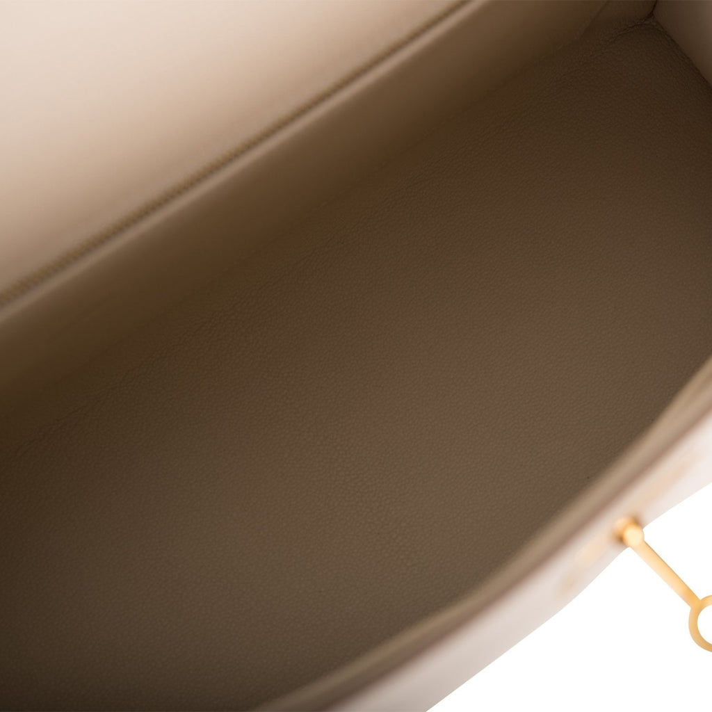 Hermes Kelly Sellier 32 Craie Epsom Gold Hardware