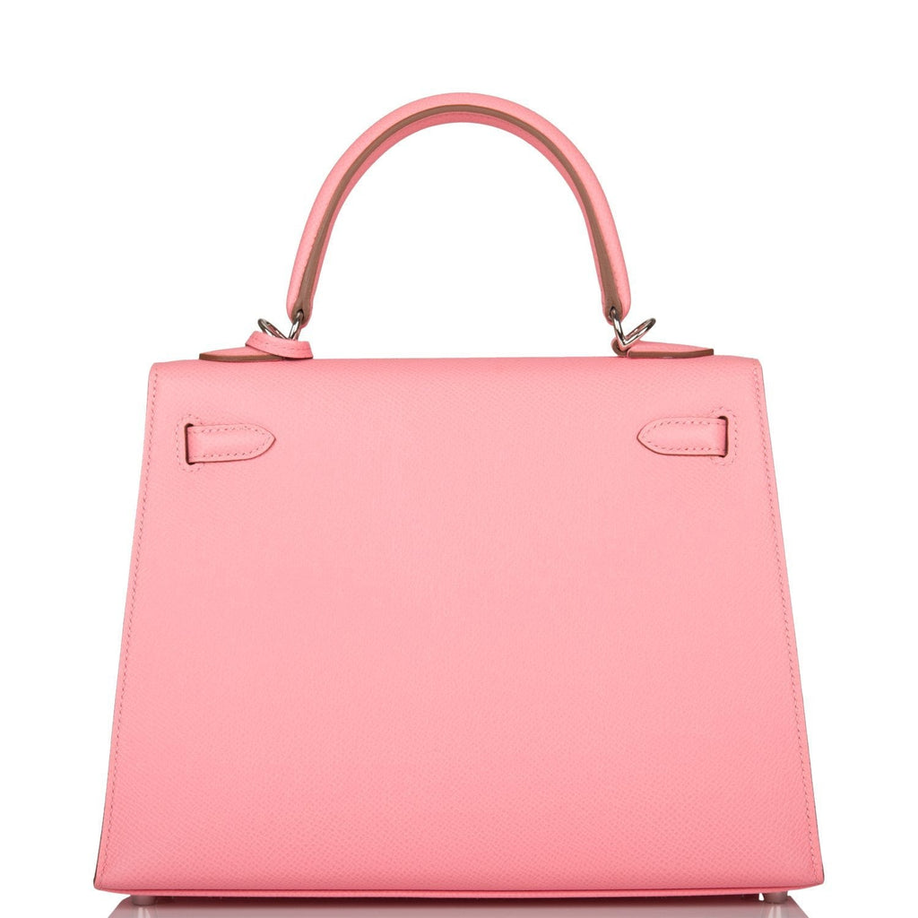 Hermes Kelly Sellier 25 Rose Confetti Epsom Palladium Hardware