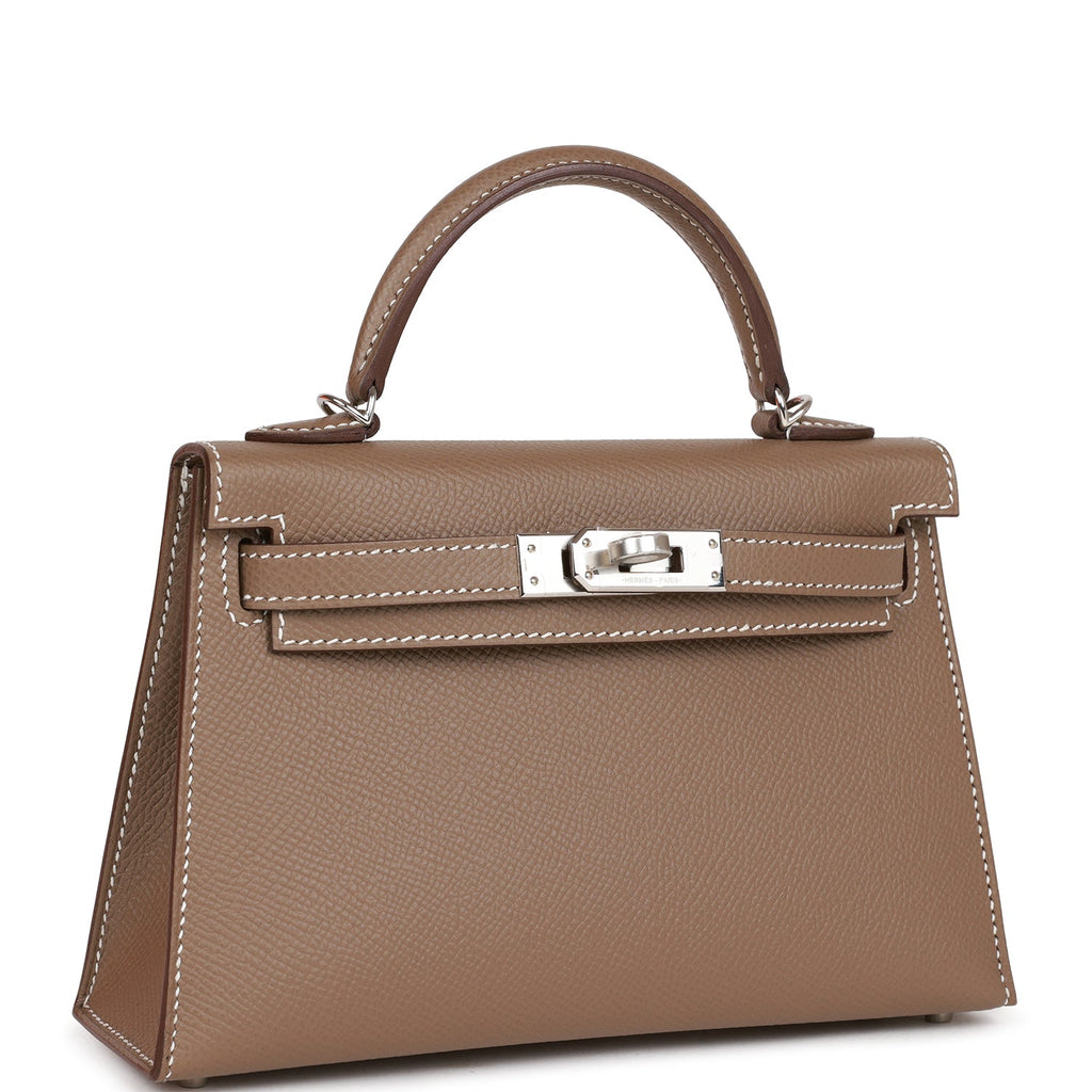 Hermes Kelly Sellier 20 Etoupe Epsom Palladium Hardware