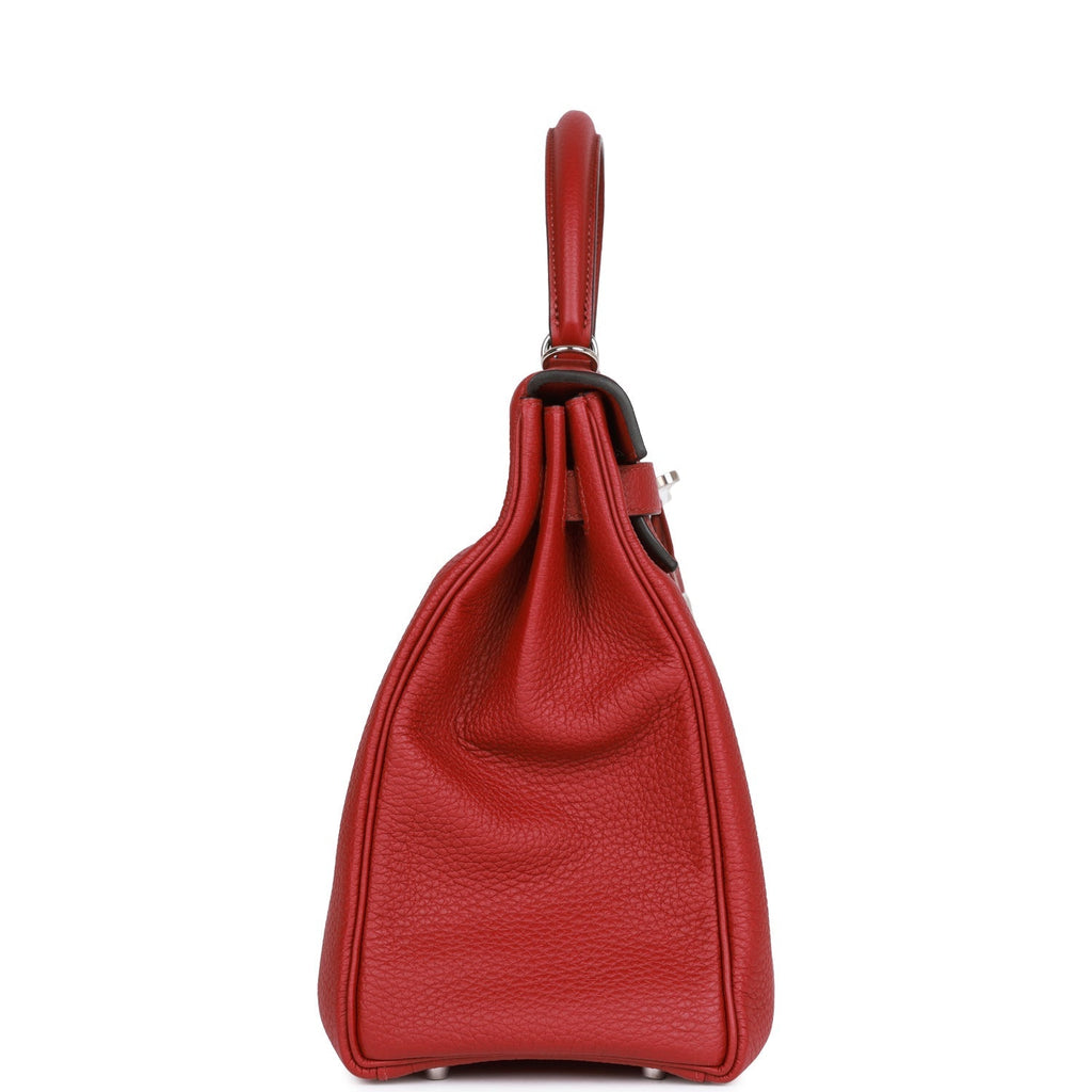 Hermes Special Order (HSS) Kelly Retourne 35 Rouge Grenat Verso Togo Palladium Hardware