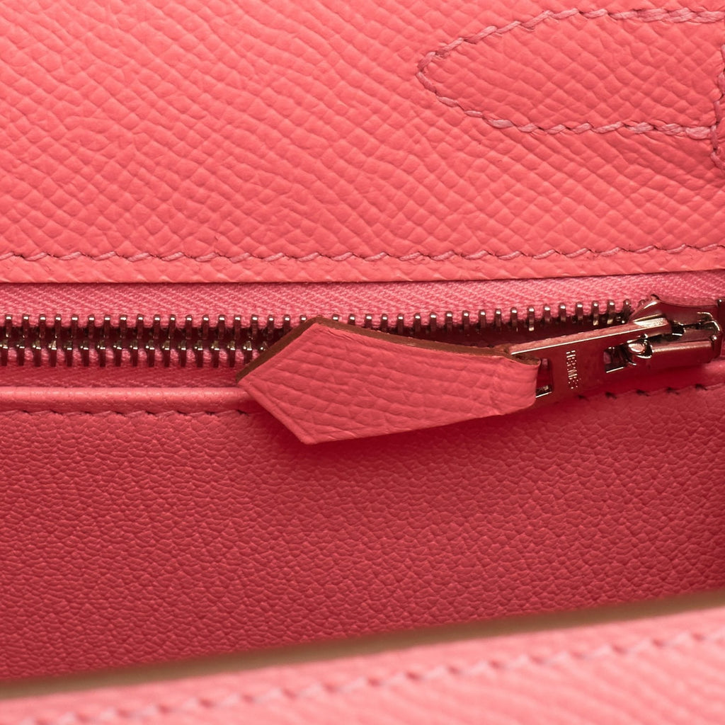 Hermes Kelly Sellier 28 Rose Confetti Epsom Palladium Hardware